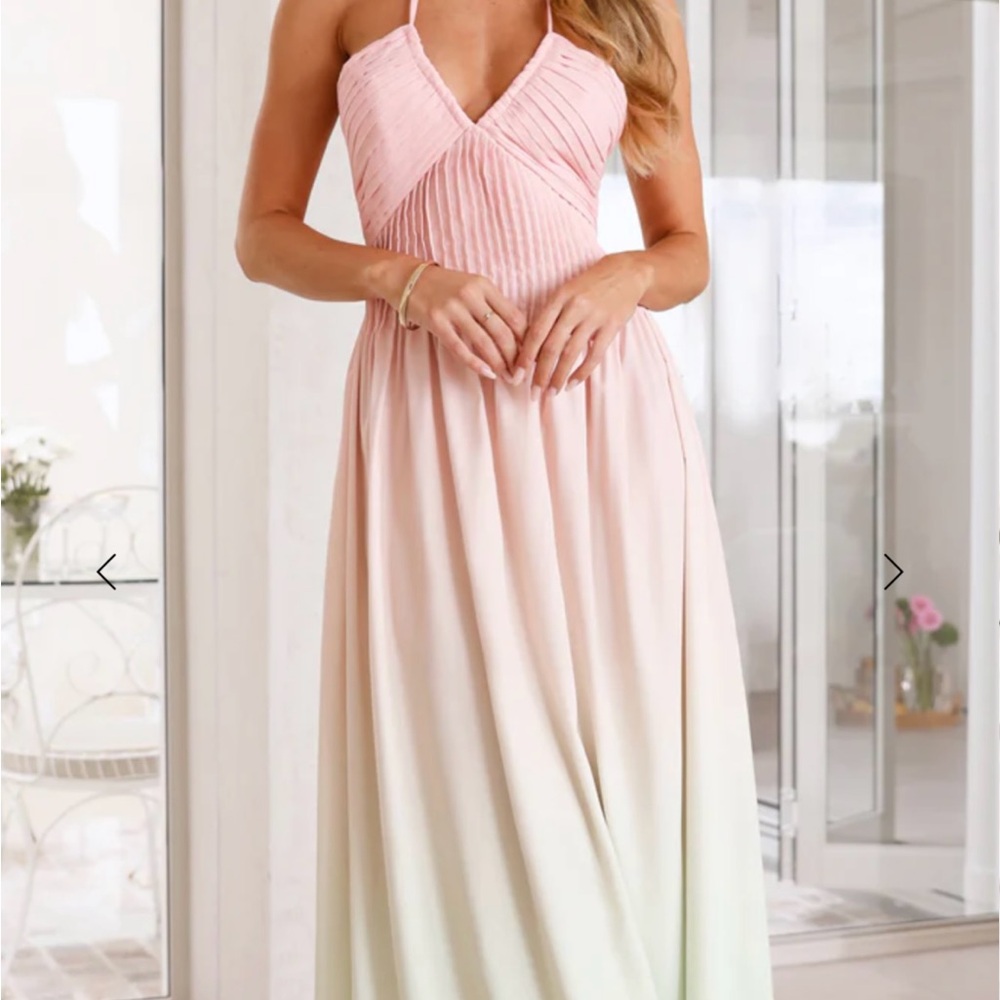 Hello Molly Pastel Pink and Green Maxi Dress - Picture 9 of 9